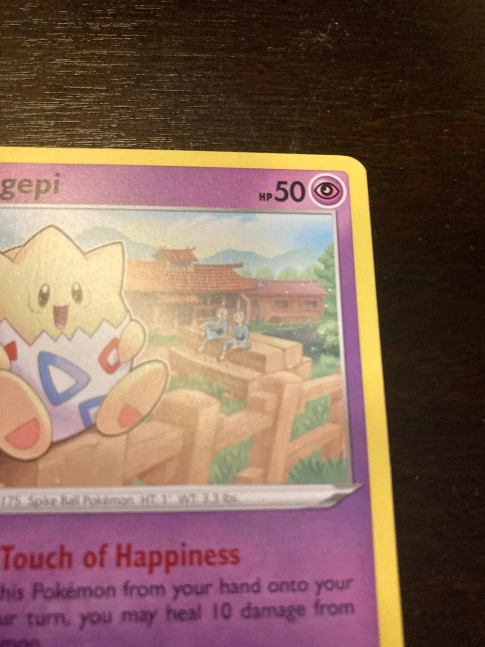 Pokemon Togepi Card - Purple Art with Yellow Frame